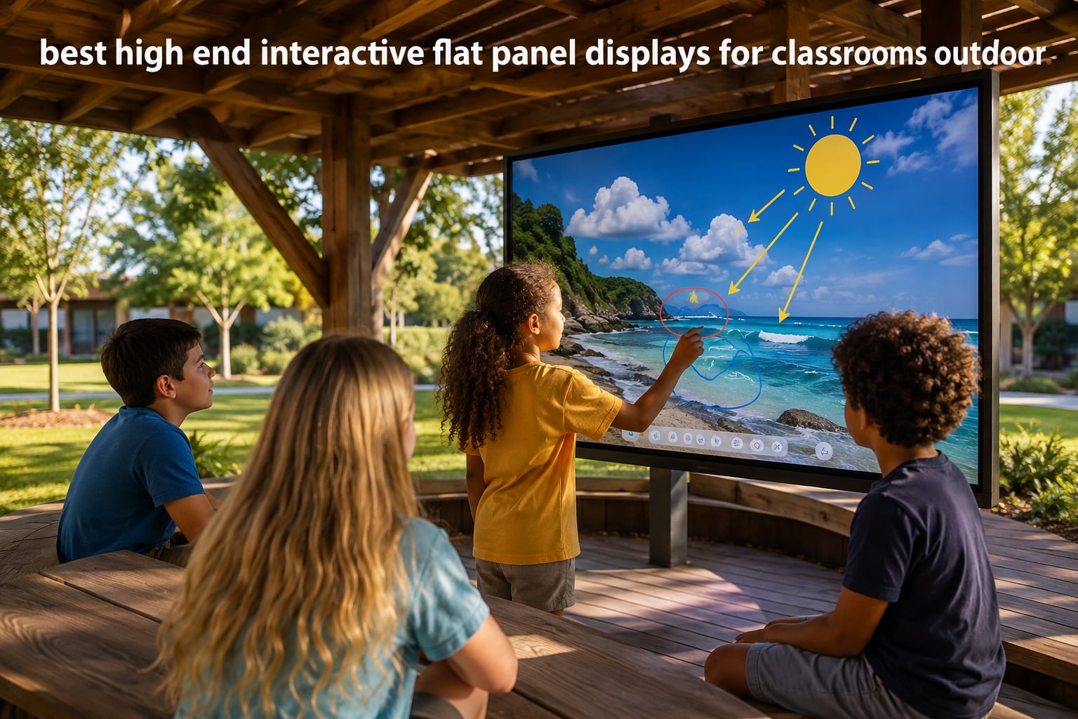 best high end interactive flat panel displays for classrooms outdoor