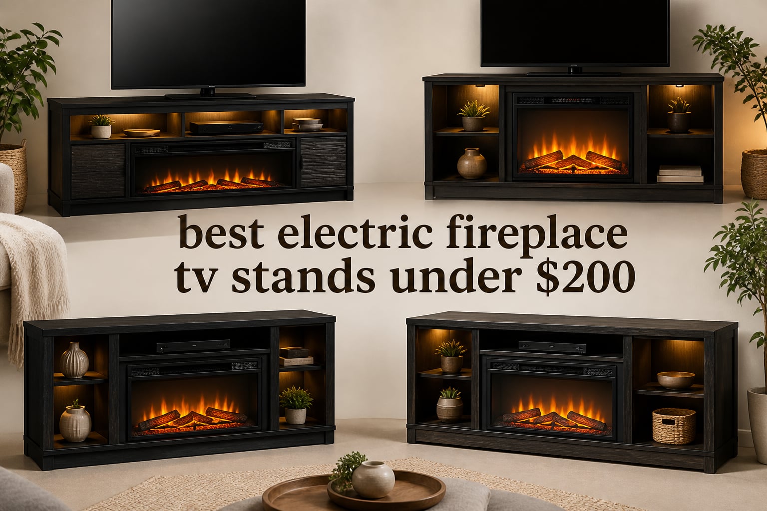 best electric fireplace tv stands under $200