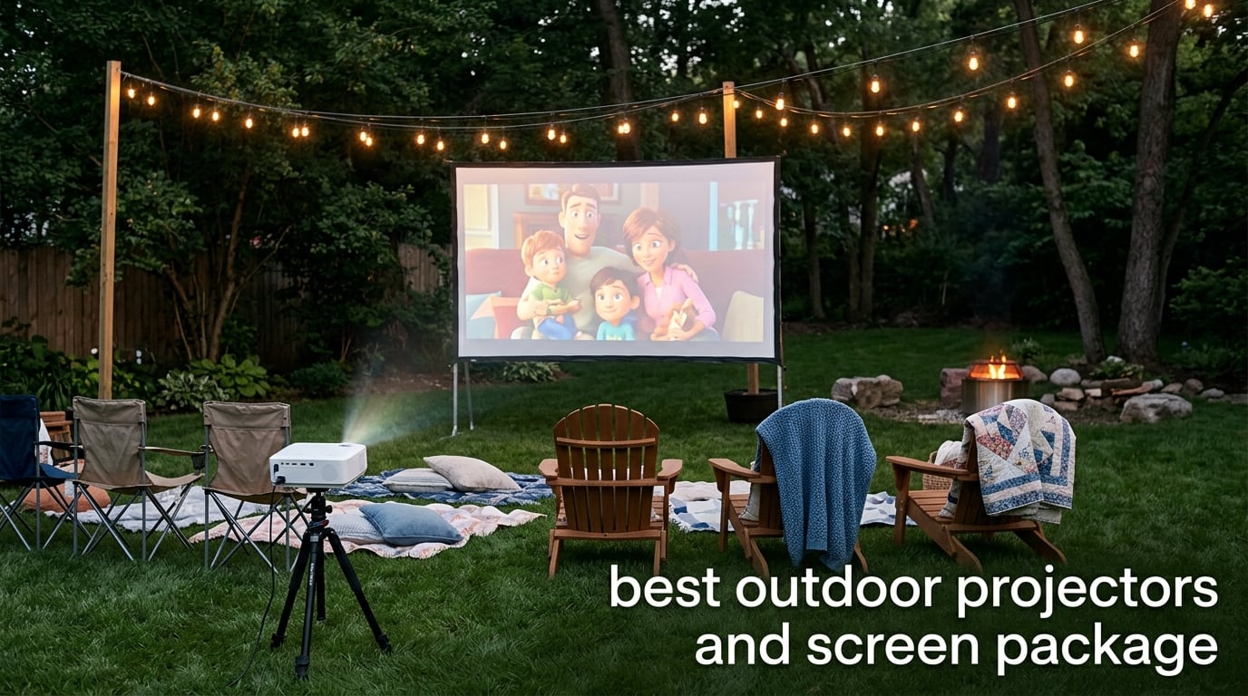 best outdoor projectors and screen package