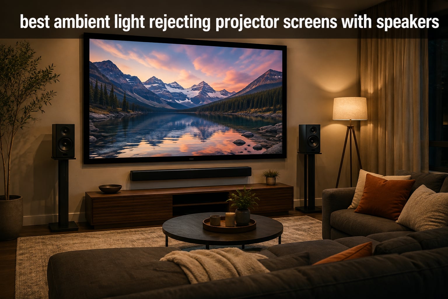 best ambient light rejecting projector screens with speakers