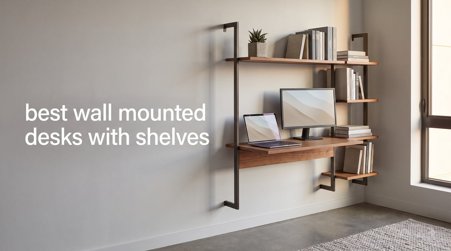 best wall mounted desks with shelves