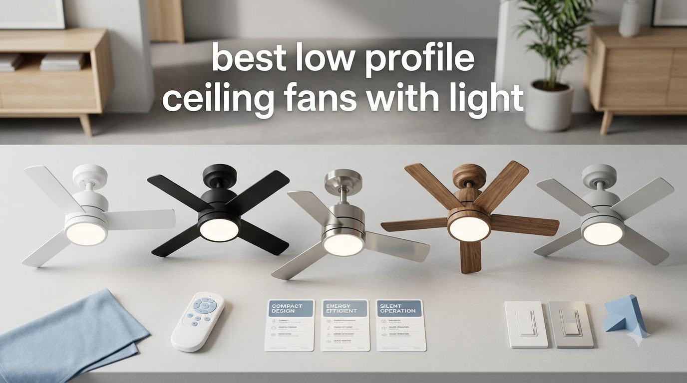 best low profile ceiling fans with light