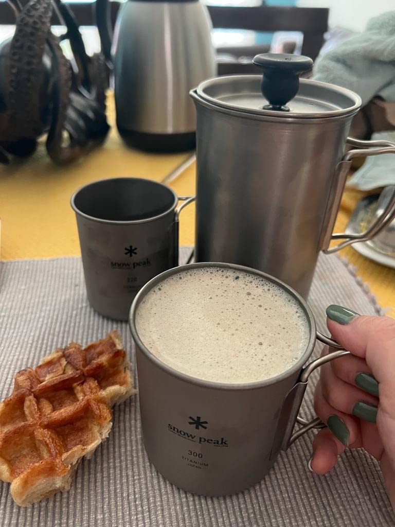 Snow Peak Titanium French Press - Ultralight Coffee Maker for Camping, Backpacking & Hiking - Camping Cookware Essential for Coffee Anywhere customer photo 1