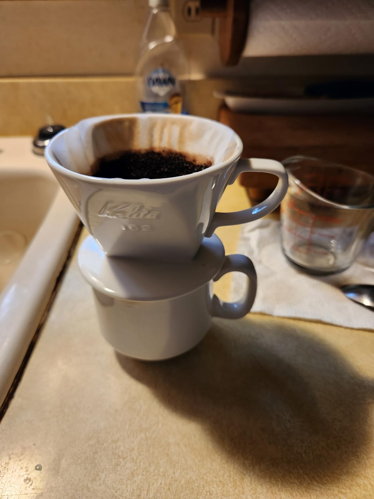 Kalita - 2001 Kalita 102 Ceramic Dripper Coffee Dipper, white customer photo 2