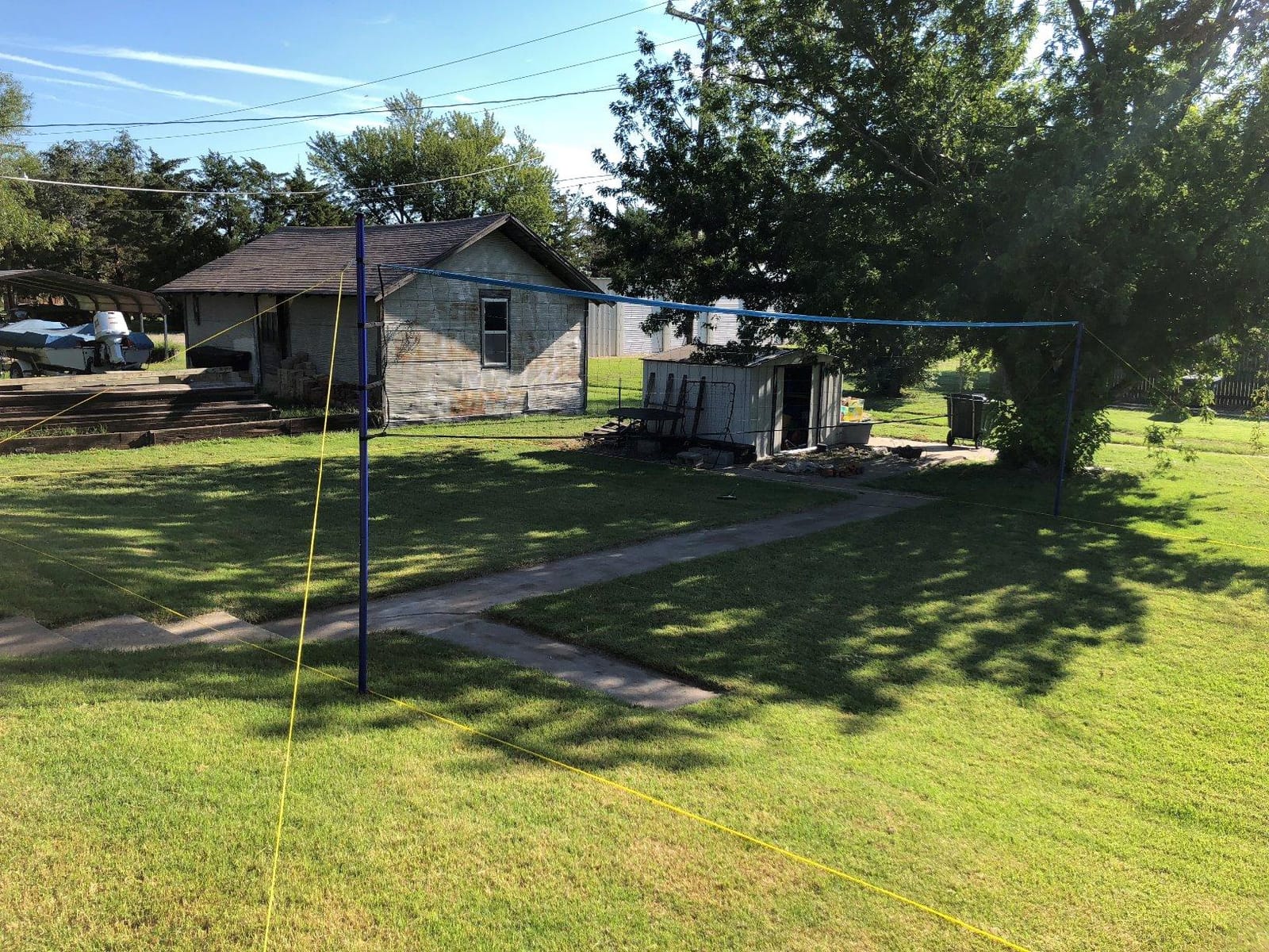 Park & Sun Spiker Sport Portable Outdoor Volleyball Net System – Blue Net, Regulation Size 32' L x 3' H, Adjustable Height, Lightweight, Includes Carrying Bag for Backyard and Beach Play customer photo 2