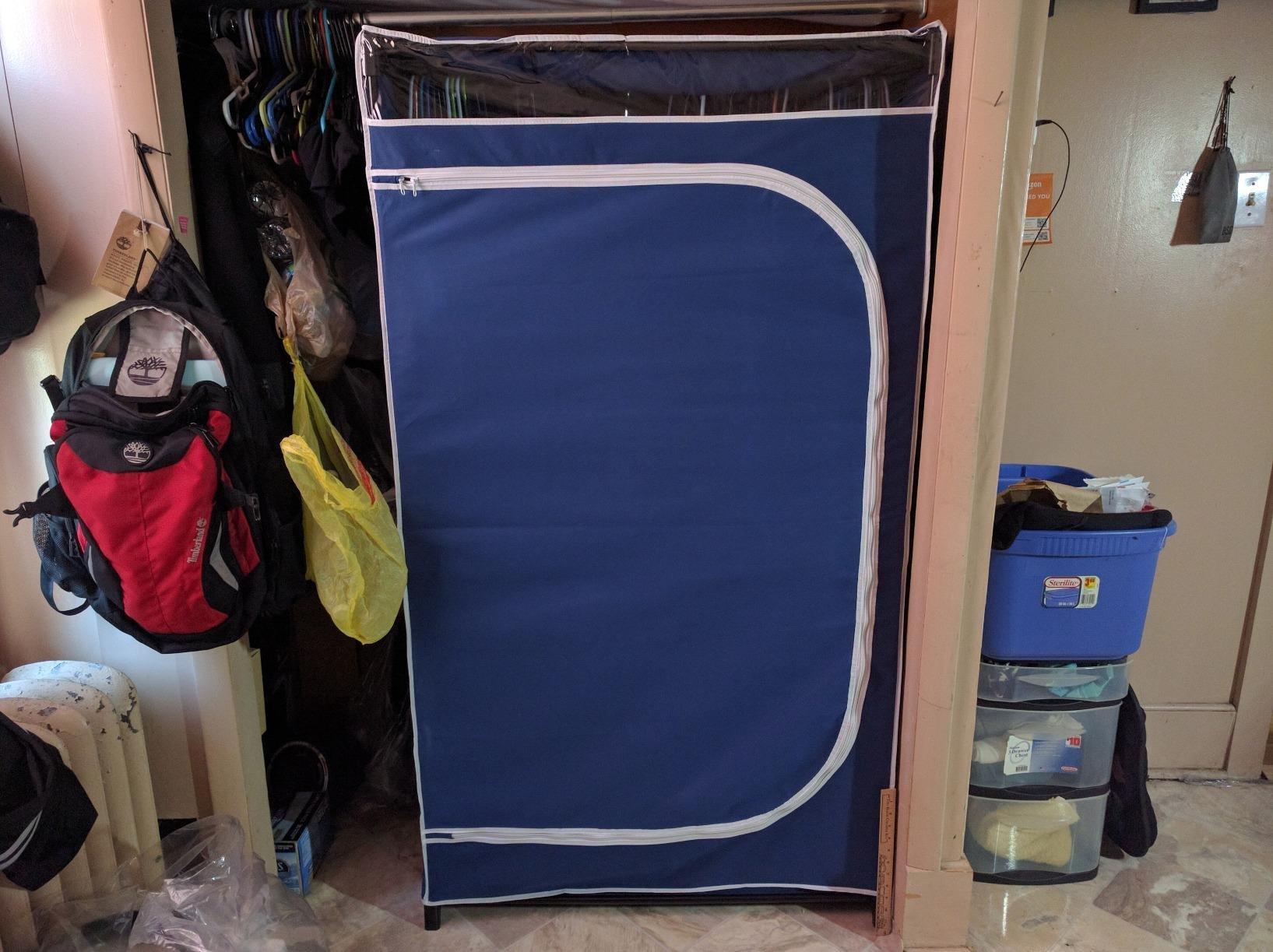 Whitmor 60-inch Extra-Wide Clothes Closet, 60” with White Cover customer photo 1
