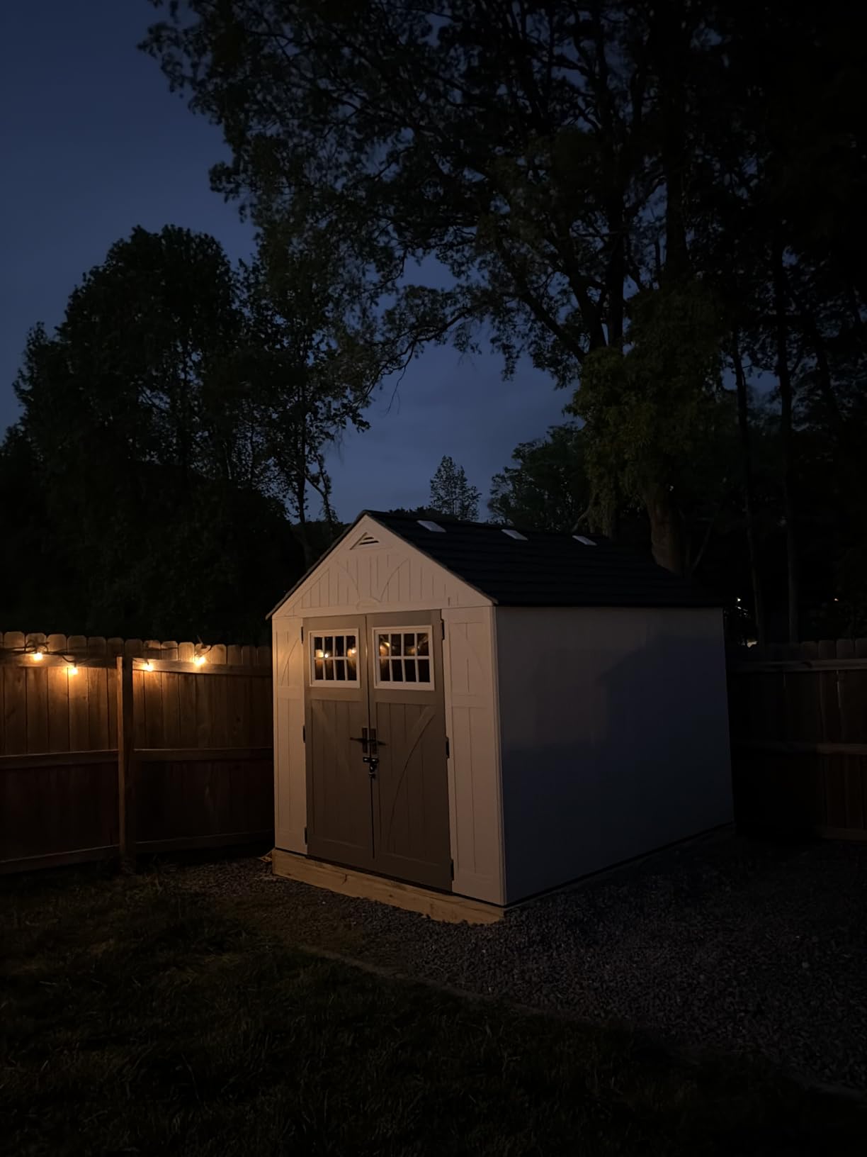 Suncast 8x10 Ft. Outdoor Storage Shed - Large Resin Outdoor Shed with Floor Included, Lockable Double Doors & Skylights. 547 Cu Ft Tremont Garden Resin Sheds for Lawn Tools, Riding Mowers, & Bikes customer photo 2