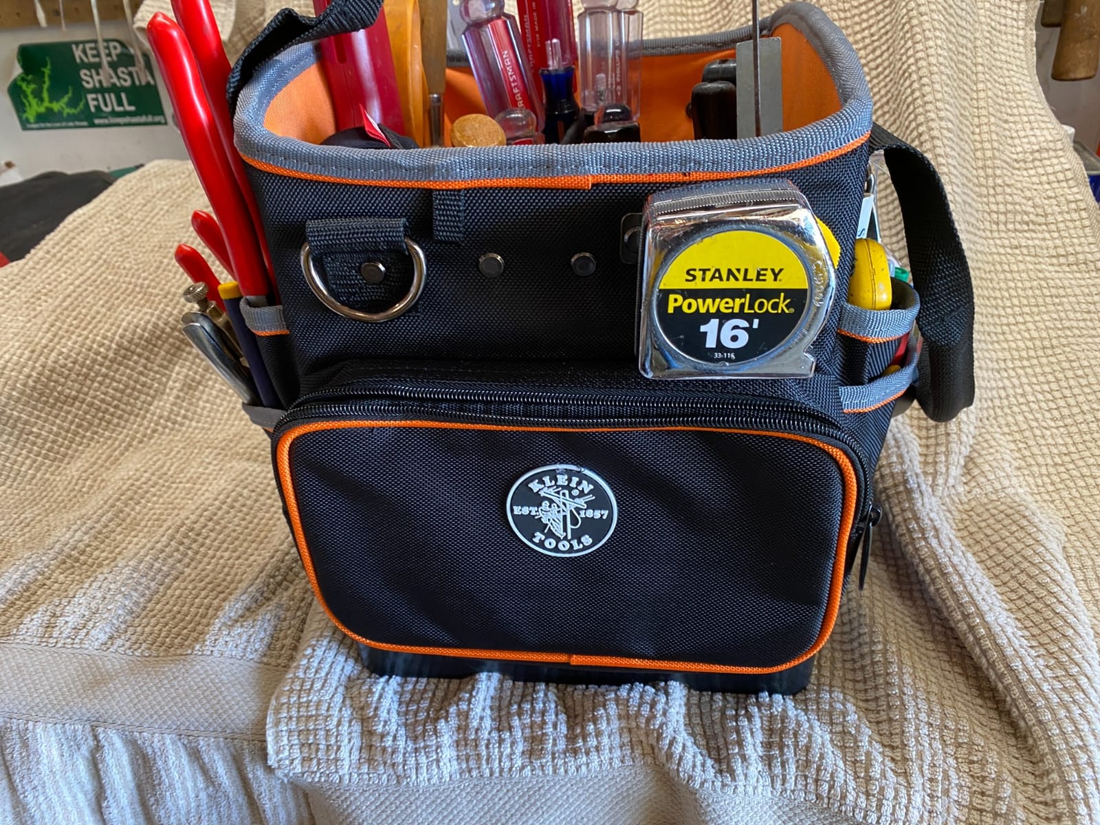 Klein Tools 5541610-14 Tool Bag with Shoulder Strap Has 40 Pockets for Tool Storage and Orange Interior customer photo 2