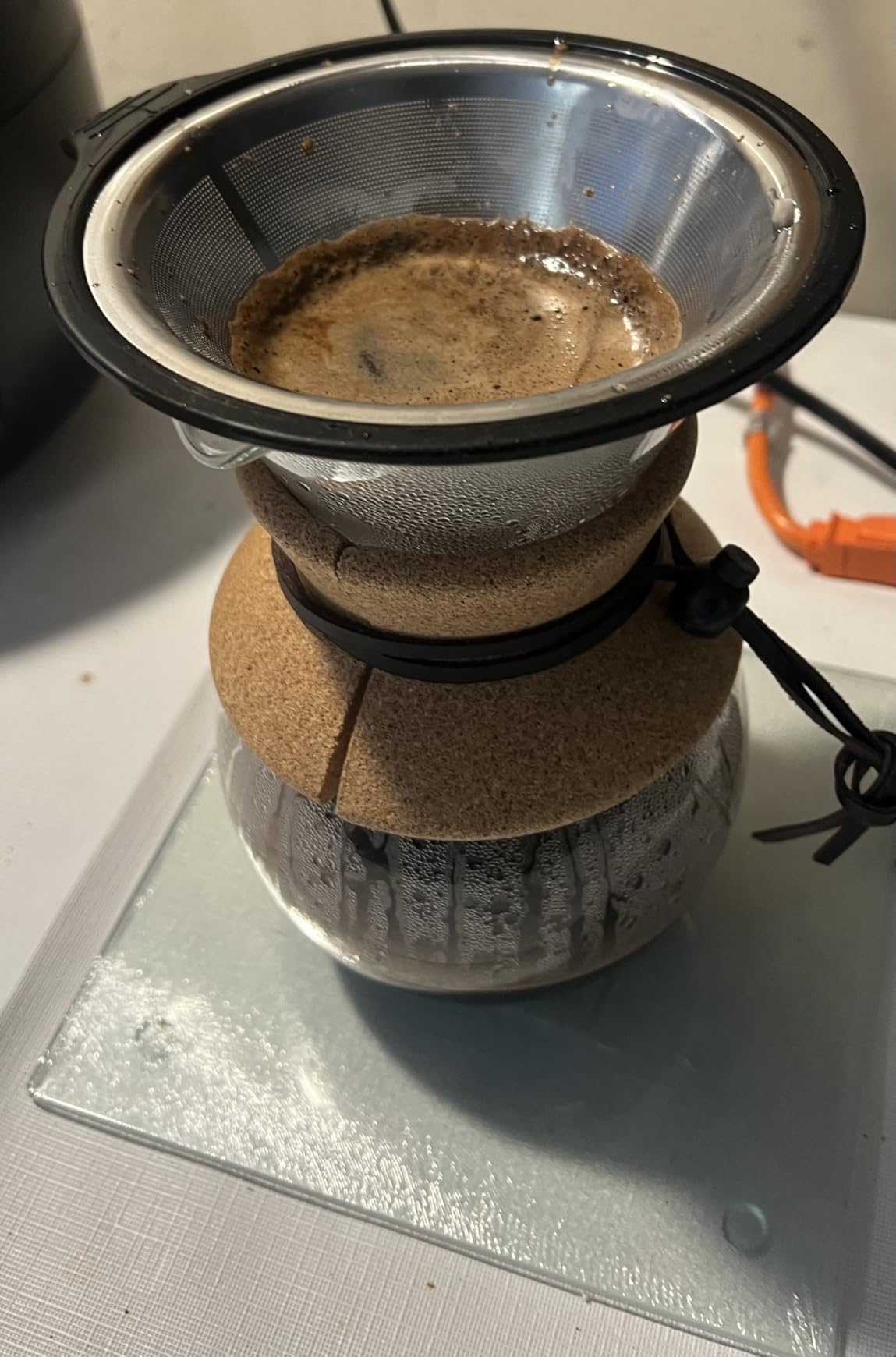 Bodum 17oz Pour Over Coffee Maker, High-Heat Borosilicate Glass with Reusable Stainless Steel Filter and Cork Grip - Made in Portugal customer photo 2