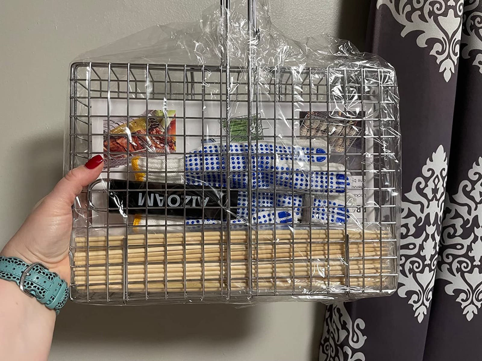 Grill Basket - Grill Baskets for Outdoor Grill, Stainless Steel Large Grilling Basket w Removable Handle, Portable Fish Grilling Rack for Grill Ideal Meat Fish Vegetables Grilling Accessories customer photo 1
