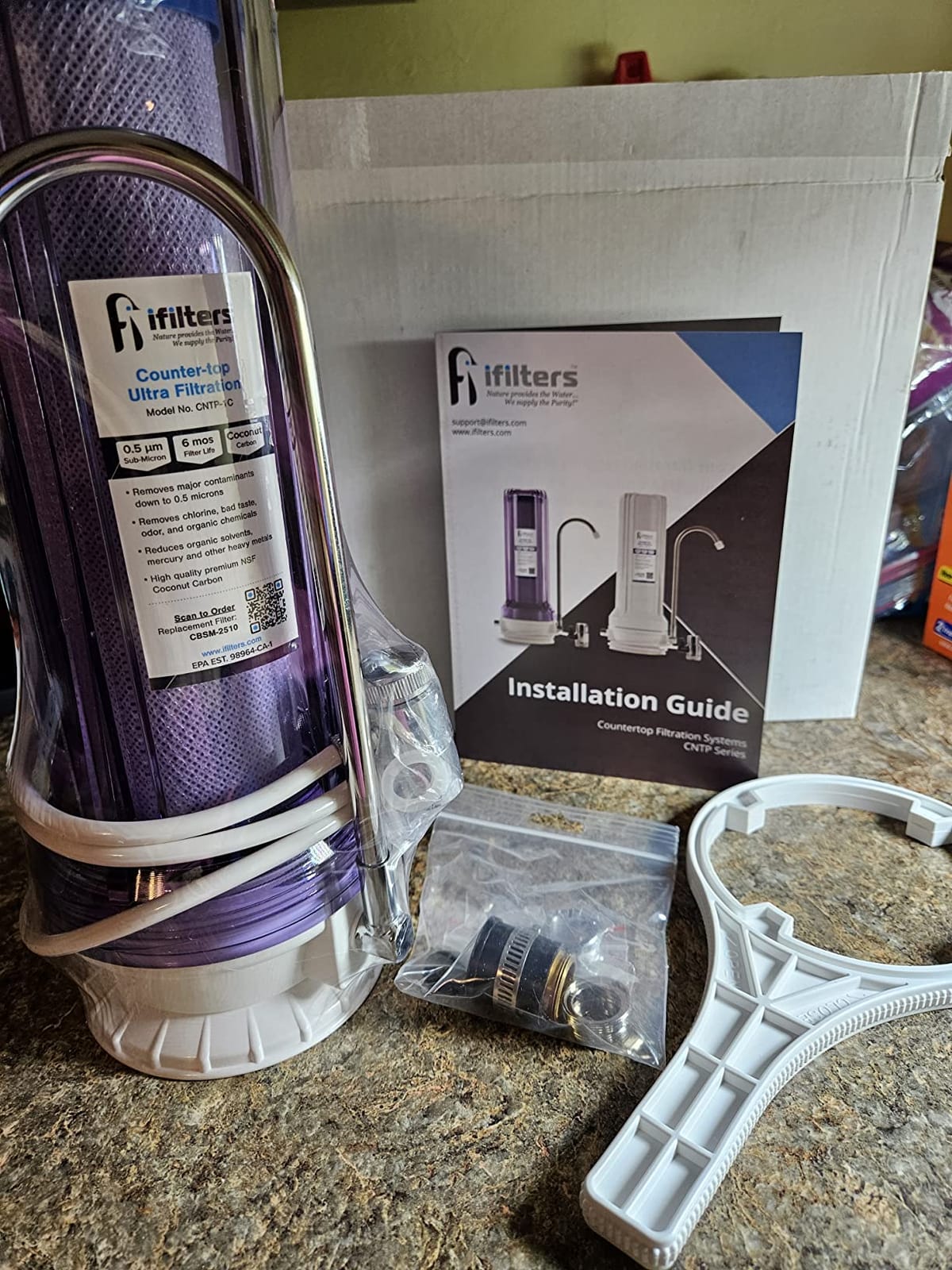 iFilters CNTP-1C Countertop Water Filter with 0.5 Micron Carbon Block customer photo 2