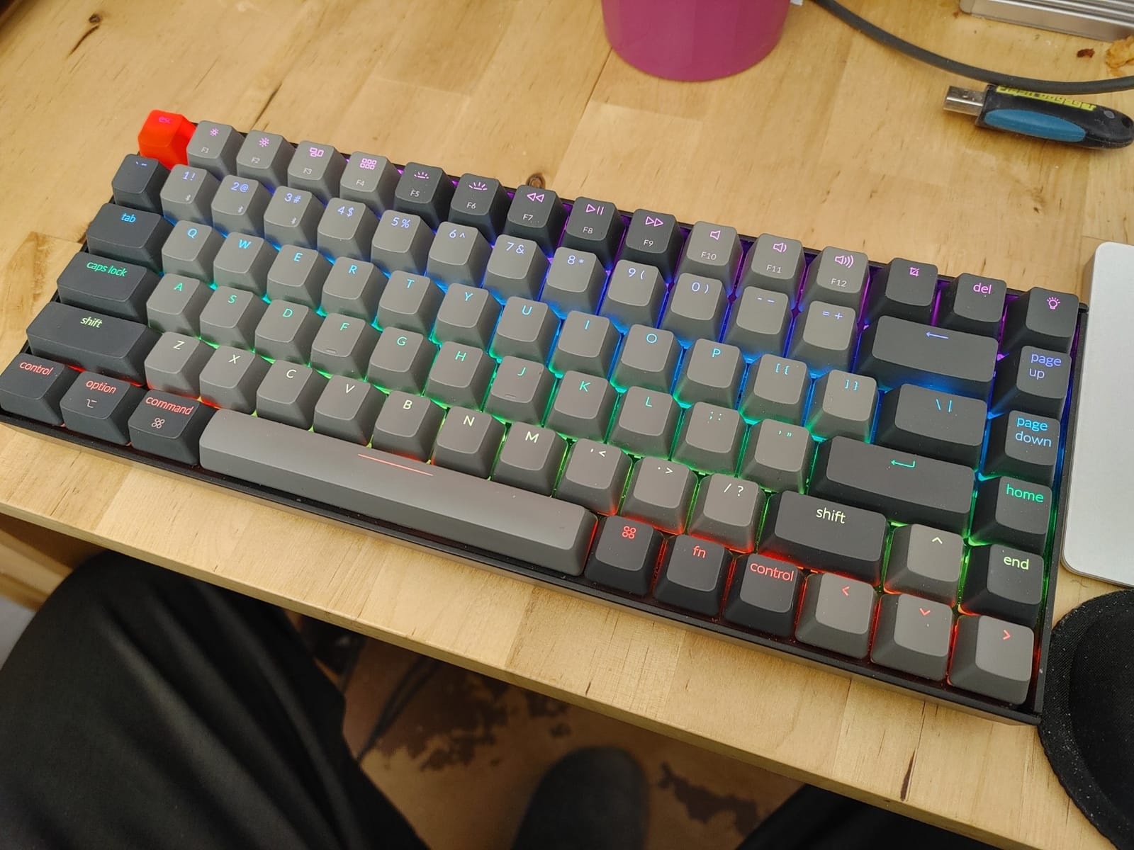 Keychron K2 75% Layout RGB Bluetooth Wireless Mechanical Keyboard with Keychron Super Brown Switch/Anti Ghosting/N-Key Rollover, Compact 84 Keys USB Wired Gaming Keyboard for Mac Windows-Version 2 customer photo 2