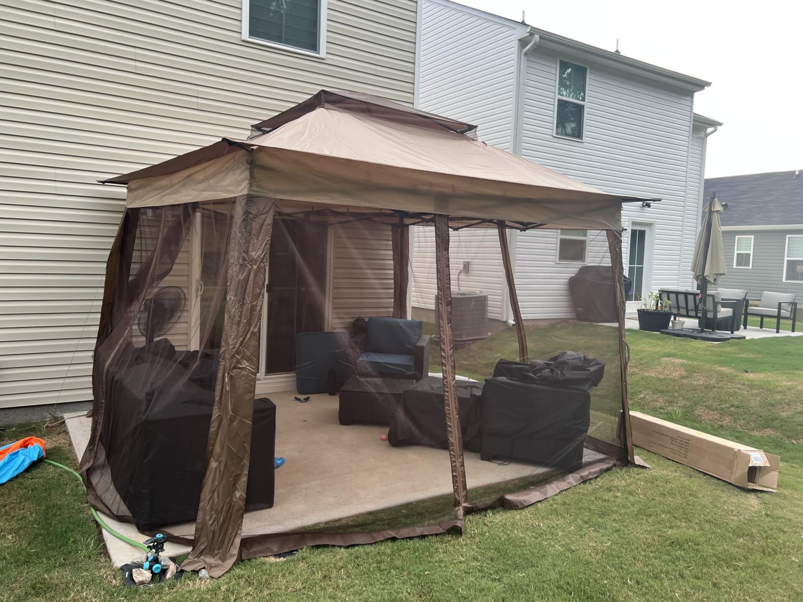 COOS BAY 11x11 Pop Up Gazebo with Netting, Canopy Tent, Beige customer photo 1