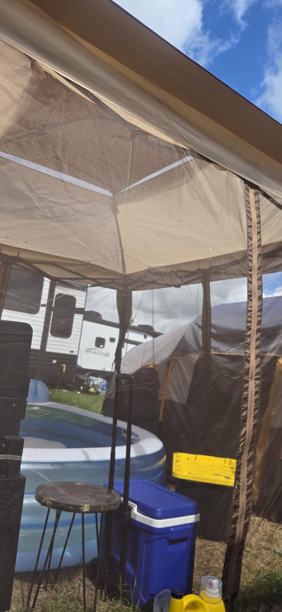 COOS BAY 11x11 Pop Up Gazebo with Netting, Canopy Tent, Beige customer photo 2
