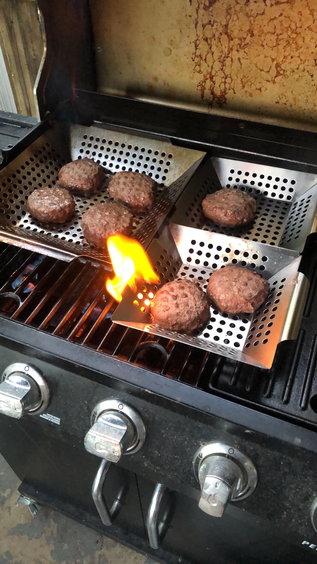 3 Pack Grill Baskets for Outdoor Grill, Heavy Duty Stainless Veggie Pan Set customer photo 1