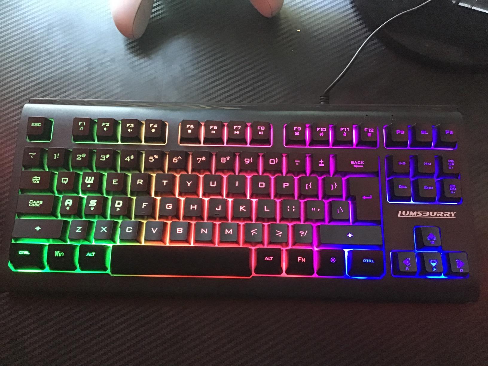 Lumsburry Computer Keyboard, 87 Keys Compact Wired USB Keyboard customer photo 2