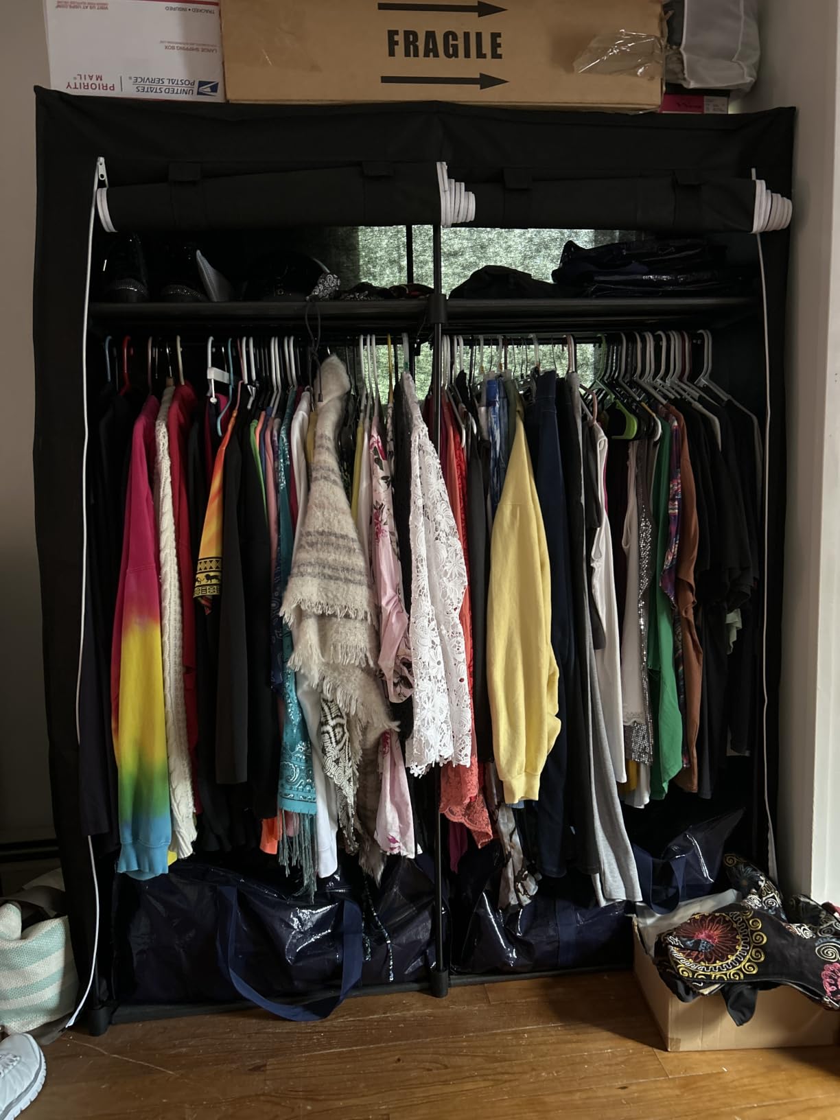 SONGMICS Closet Wardrobe, Clothes Storage, 55.1 x 16.9 x 68.5 Inches customer photo 1