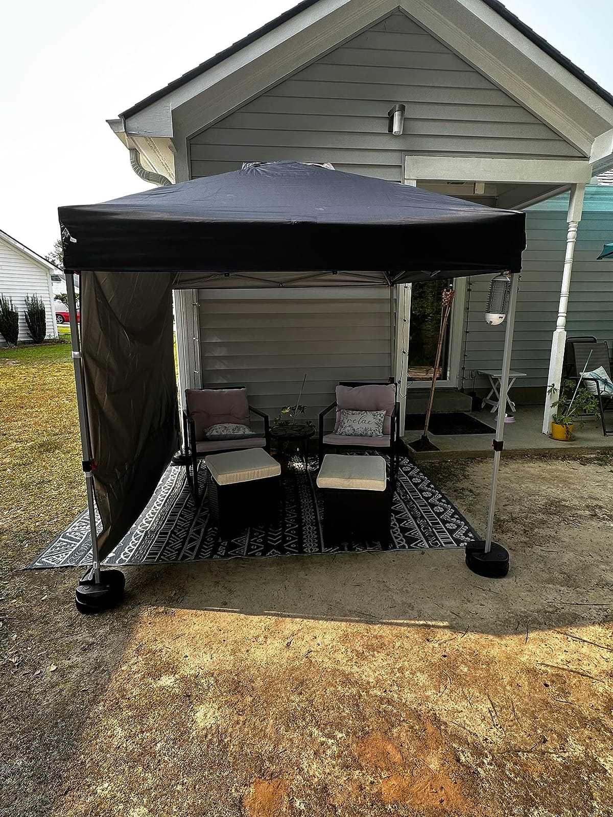 MASTERCANOPY 10x10 Durable Pop Up Canopy Tent with 1 Sidewall, Black customer photo 1