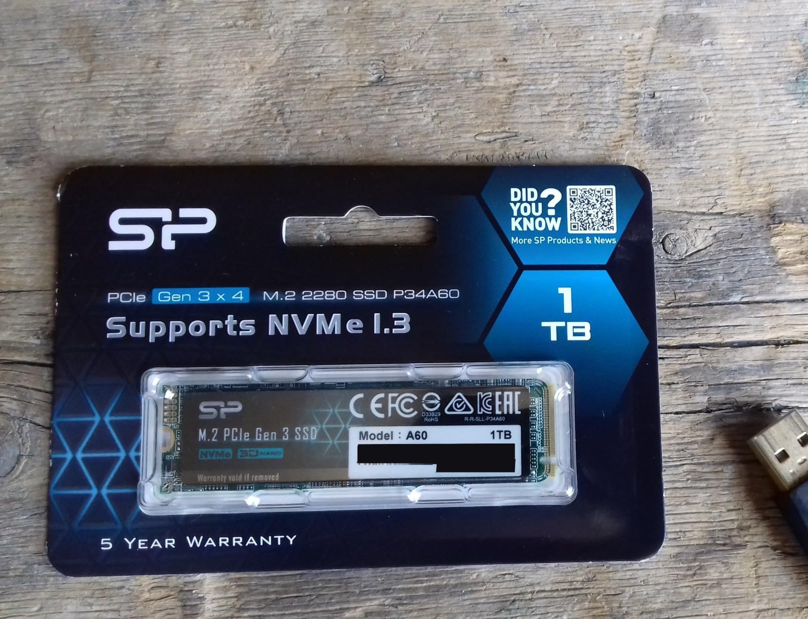 Silicon Power 1TB - NVMe M.2 PCIe Gen3x4 2280 SSD (SP001TBP34A60M28) customer photo 2