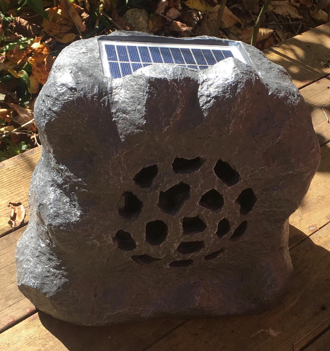 Outdoor Bluetooth Rock Speaker Solar Powered-Random Pair Two Speakers as a Group, Built in Rechargeable Li Battery, Wireless for Garden Patio use-Single Pack customer photo 1