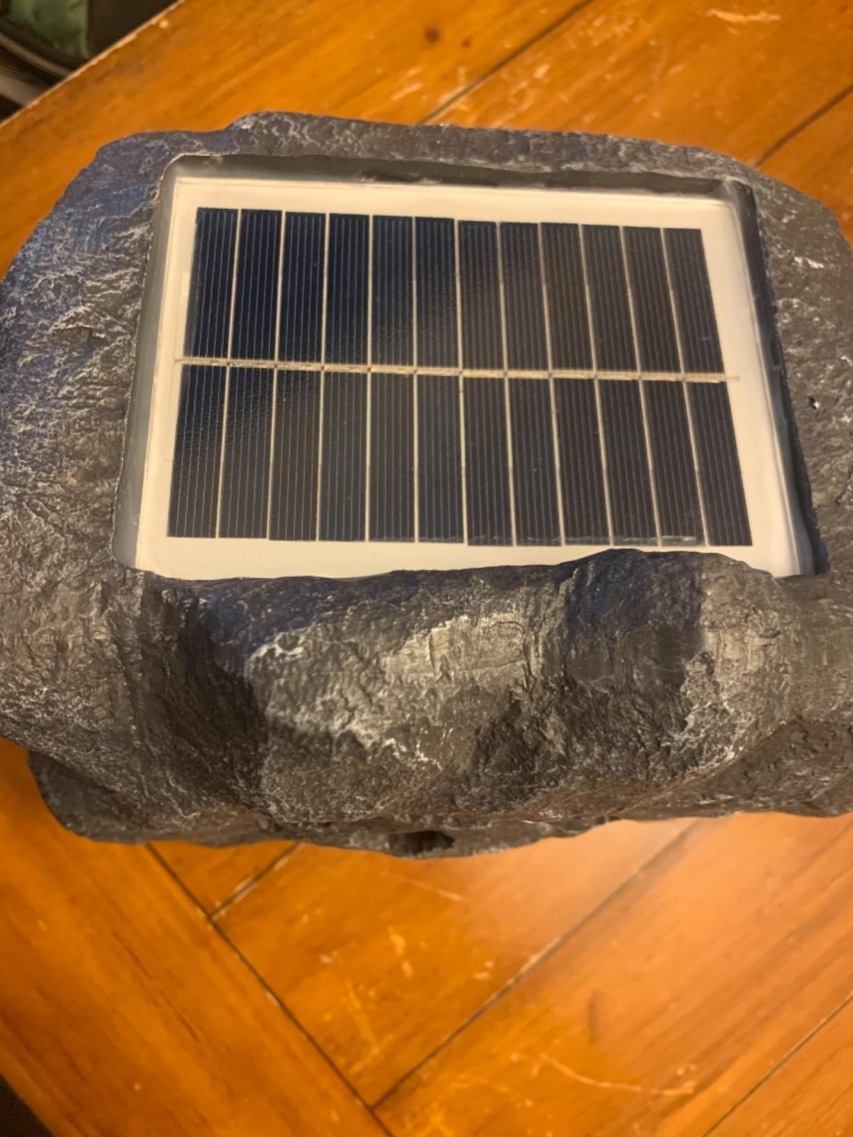 Outdoor Bluetooth Rock Speaker Solar Powered-Random Pair Two Speakers as a Group, Built in Rechargeable Li Battery, Wireless for Garden Patio use-Single Pack customer photo 2