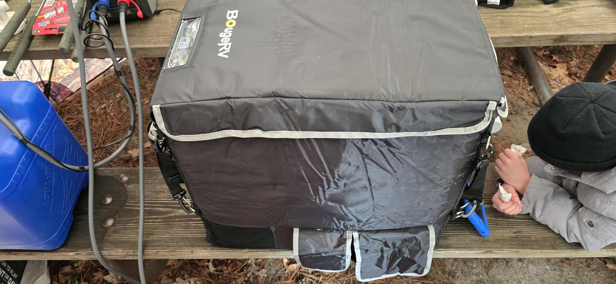 BougeRV 53 Quart Insulated Protective Cover, 12 Volt Portable Refrigerator Cover, Car Freezer Cover (Refrigerator NOT Included) customer photo 1