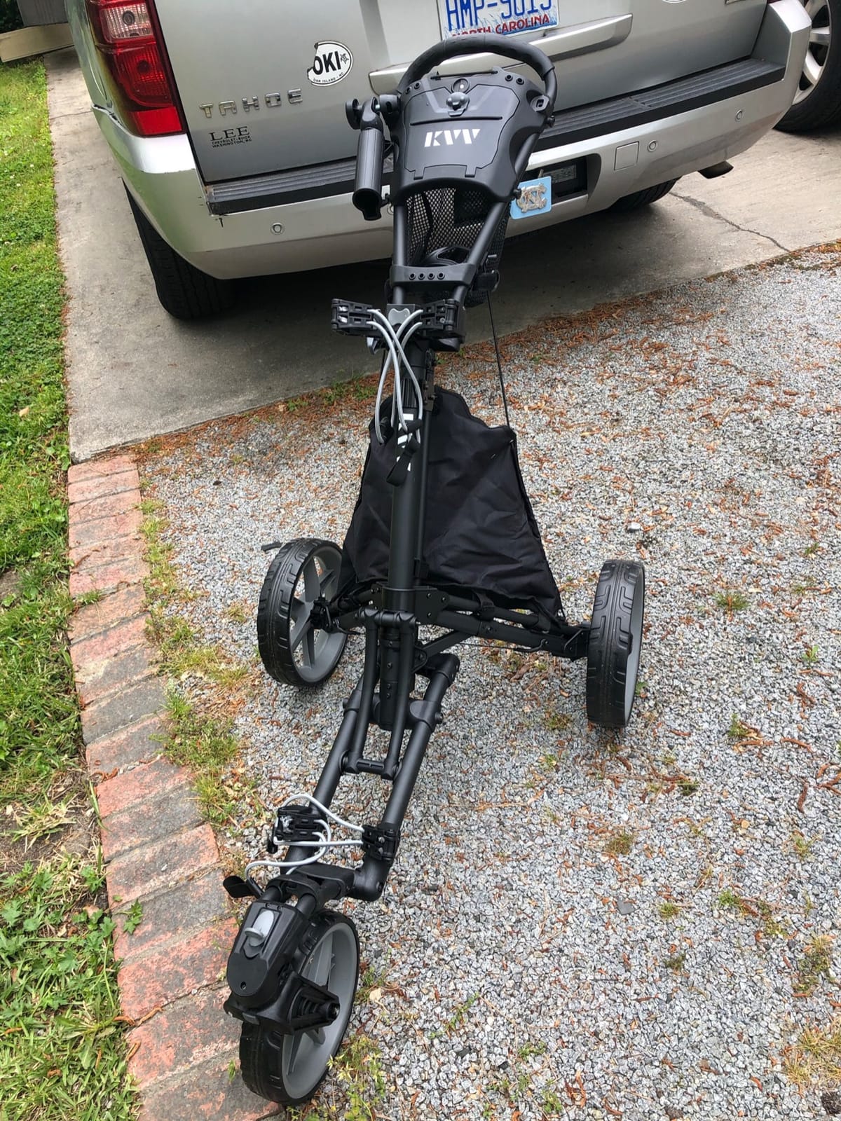 KVV 3 Wheel 360 Rotating Front Wheel Golf Push Cart Open and Close in ONE Second-Free Umbrella Holder Included customer photo 1