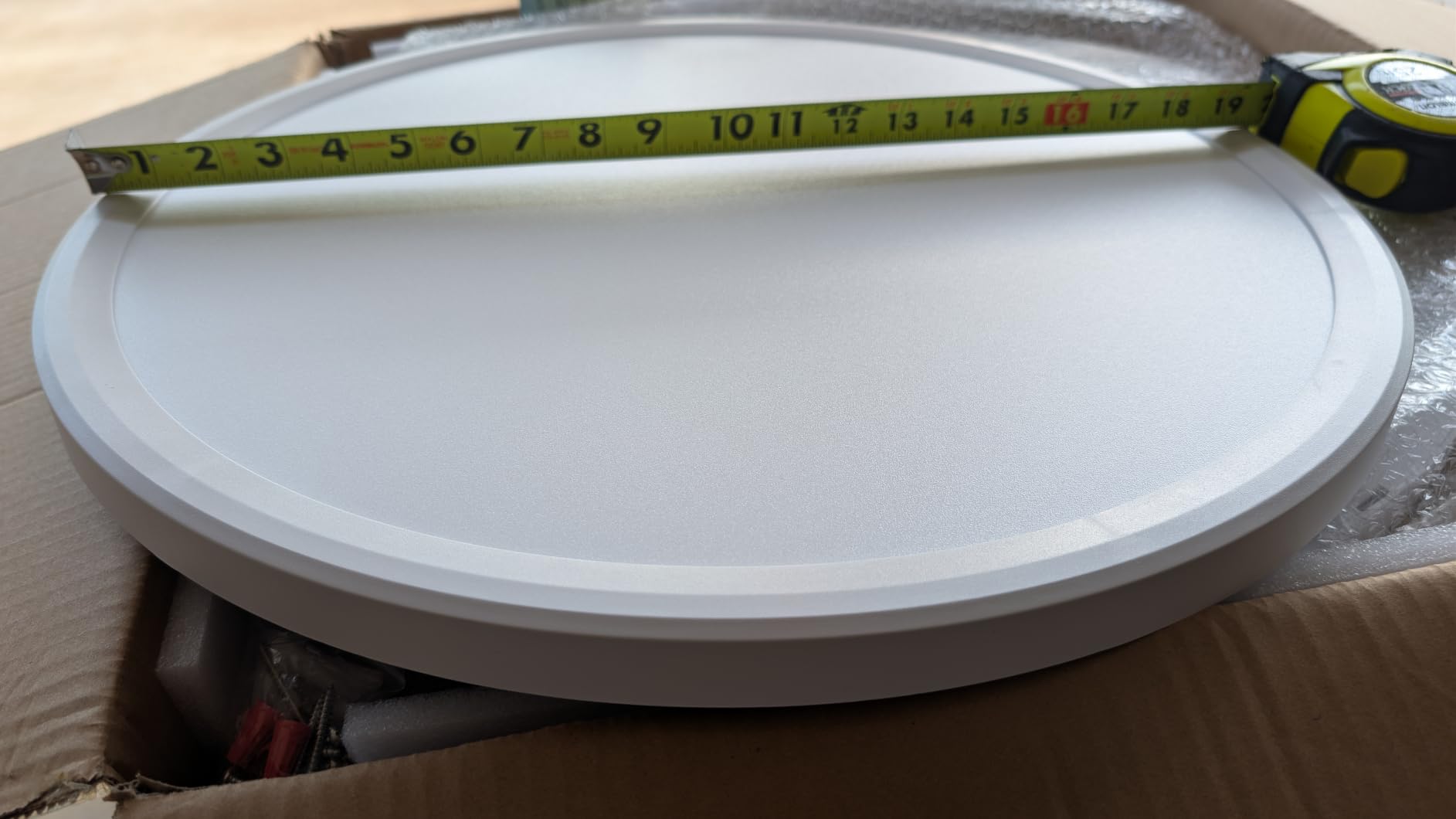 WKONCLDY 3200lm LED Flush Mount Ceiling Light, Super Slim 12 inch LED Ceiling Light, 5000K LED Ceiling Light for Bedroom, Living Room, Dining Room (White, One Pack) customer photo 2