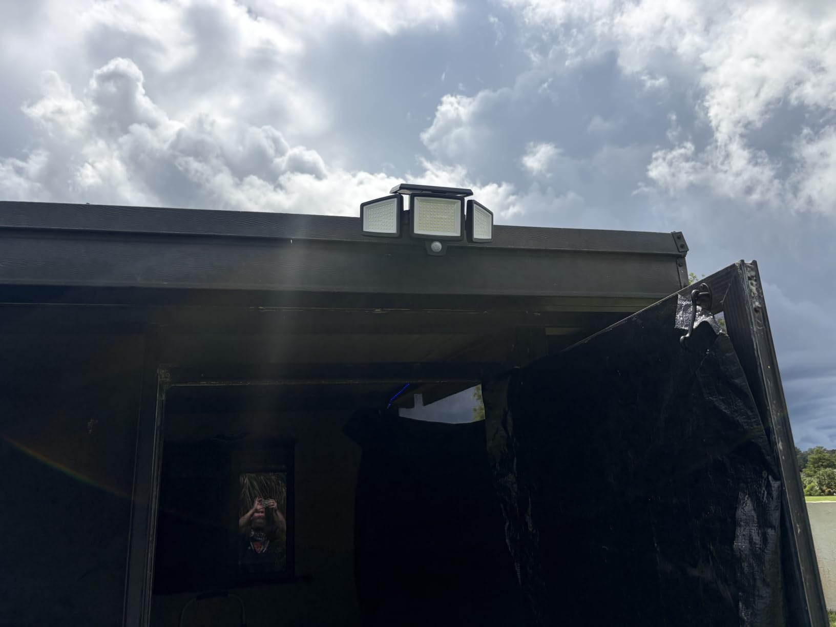 Tuffenough Solar Outdoor Lights 2500LM 210 LED Security Lights with Remote Control,3 Heads Motion Sensor Lights, IP65 Waterproof,270° Wide Angle Flood Wall Lights with 3 Modes(2 Packs) customer photo 2