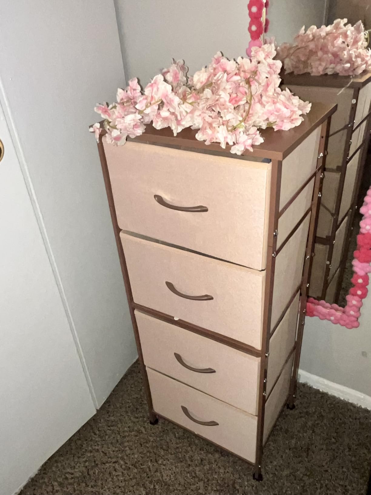 WLIVE Small Dresser Nightstand for Bedroom, 4 Drawers, Rustic Brown customer photo 2