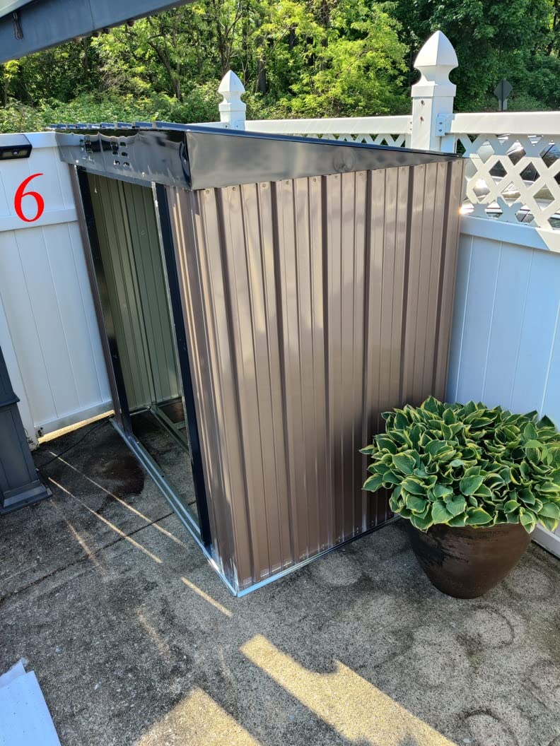 Gizoon 6x4 FT Outdoor Shed, Metal Garden Shed Lockable Doors, Dark Gray customer photo 2