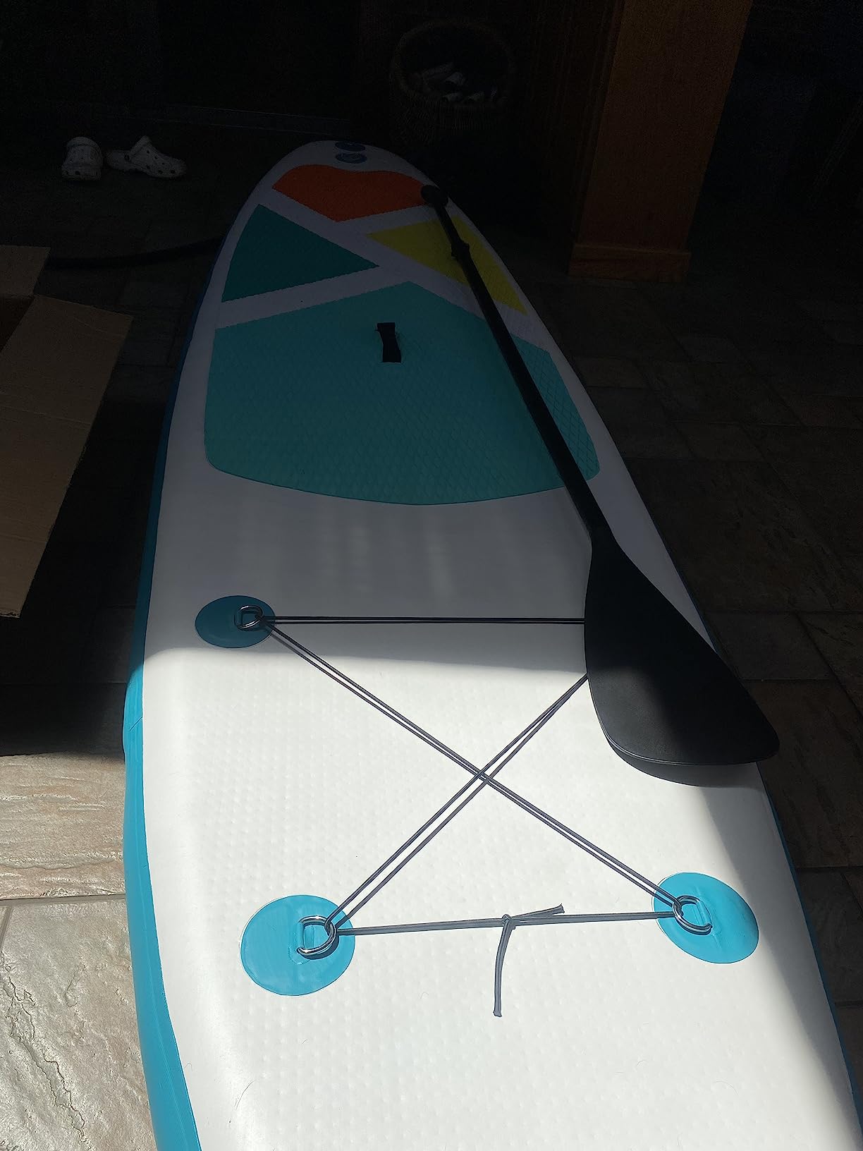 Inflatable Stand-Up Paddle Boards for Adults, QILEBA 10ft Extra Wide Stable Inflatable Yoga Paddleboard with Durable SUP Accessories, Fins, Adjustable Paddle, Pump, Leash, Ultra-Light Non-Slip Deck customer photo 1