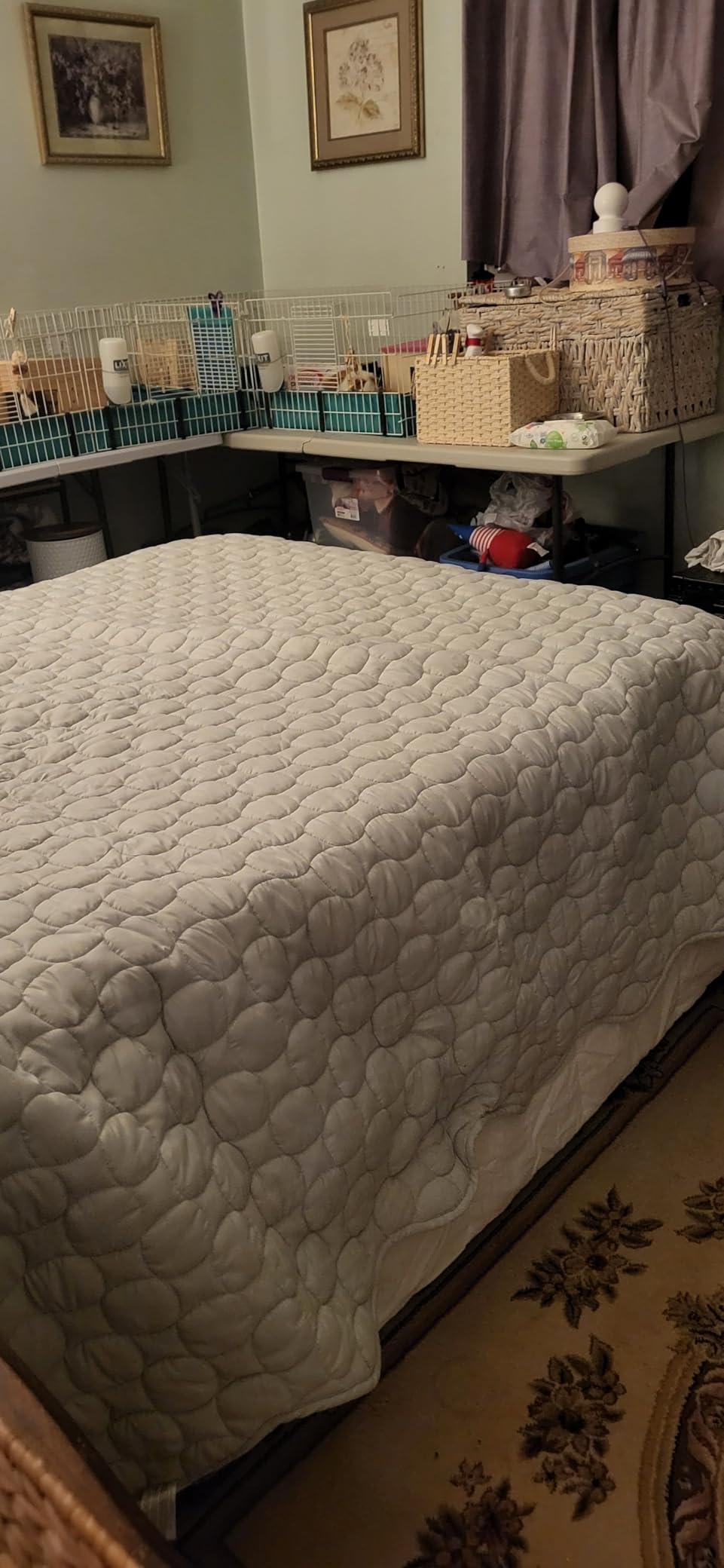 Allewie Full Size Platform Storage Bed Frame with 3 Drawers, Dark Grey customer photo 2