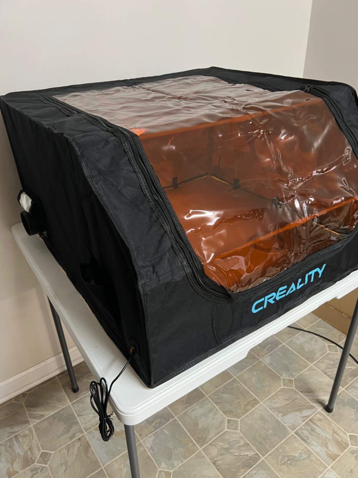 Creality Laser Engraver Enclosure, Fireproof and Dustproof Protective Cover 700x720x400mm with Exhaust Fan and Pipe, Fits for Most Laser Cutter, Insulates Against Smoke, Odor and Noise, Eye Protection customer photo 2