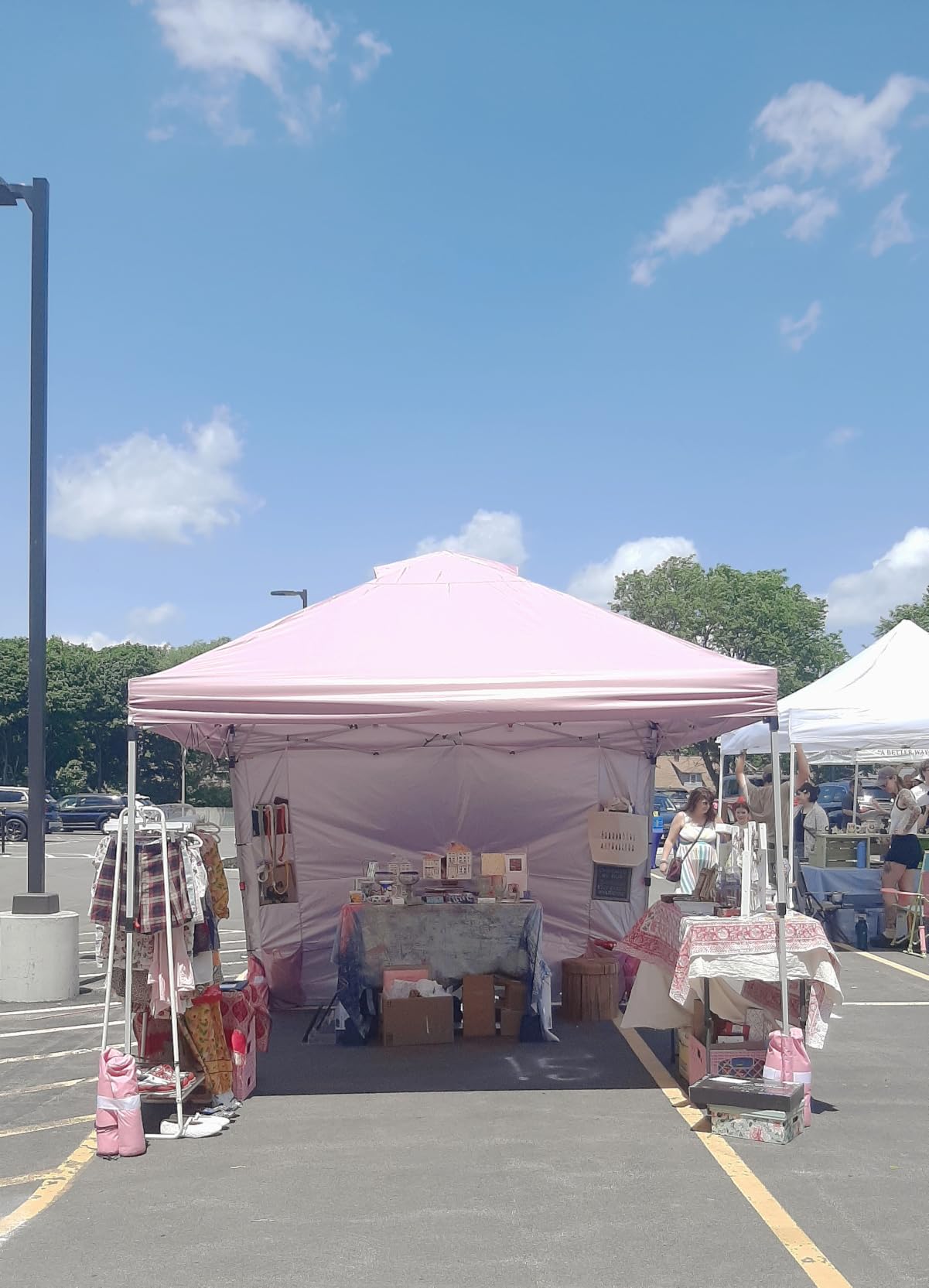 CROWN SHADES Canopy Tent 10x10 Pop Up Canopy with Side Pockets, Grid White customer photo 1