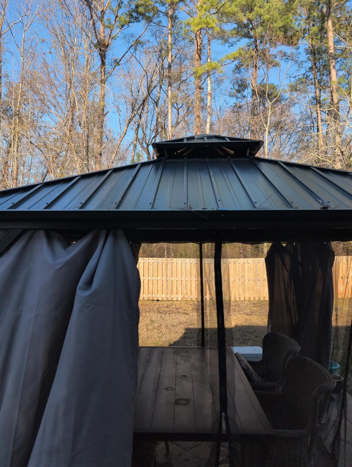 ABCCANOPY Hardtop Gazebo 8x8 - Outdoor Metal Hard Top Gazebo, Permanent Galvanized Steel Aluminum Framed Pavilion with Netting and Curtain for Patio Backyard Lawn Garden (Double Roof, Gray) customer photo 2