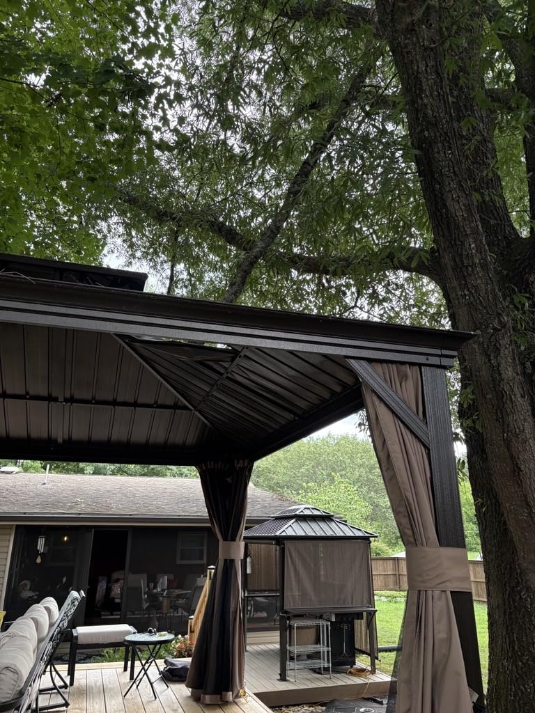 Domi 12'X12' Gazebo with Double Roof Steel, Heavy Duty Outdoor Patio Gazebo customer photo 1