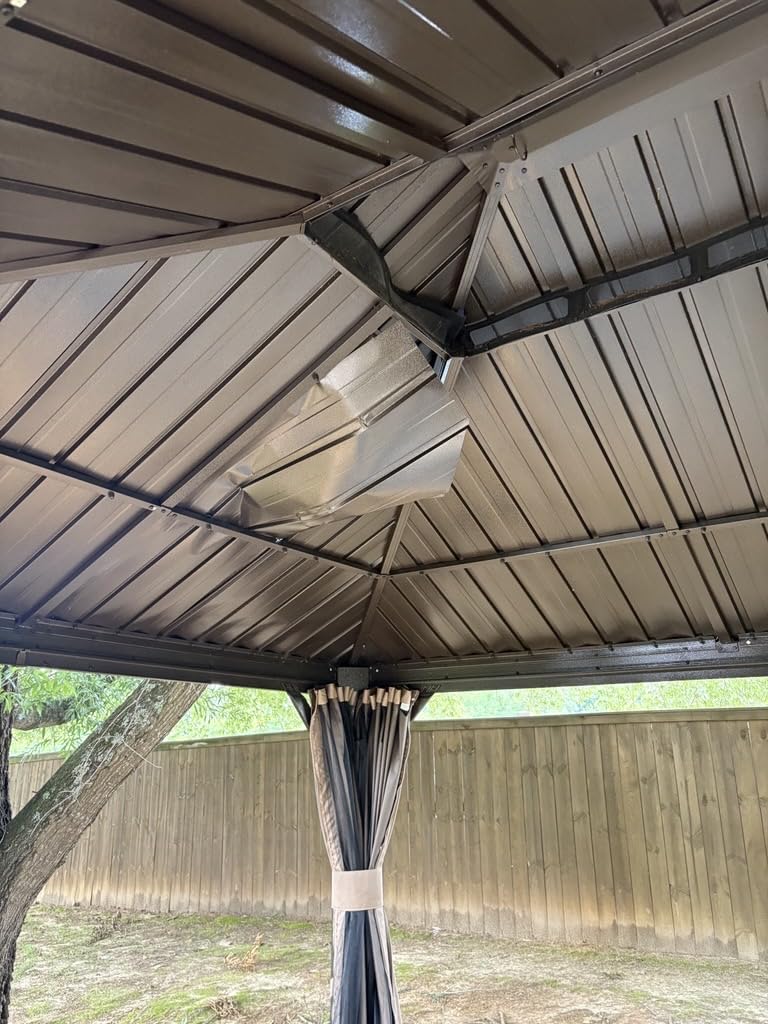 Domi 12'X12' Gazebo with Double Roof Steel, Heavy Duty Outdoor Patio Gazebo customer photo 2