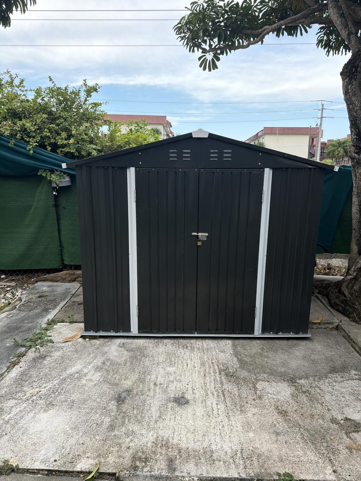Gizoon 8 x 6 FT Outdoor Storage Shed, Galvanized Metal Garden Shed, Brown customer photo 2