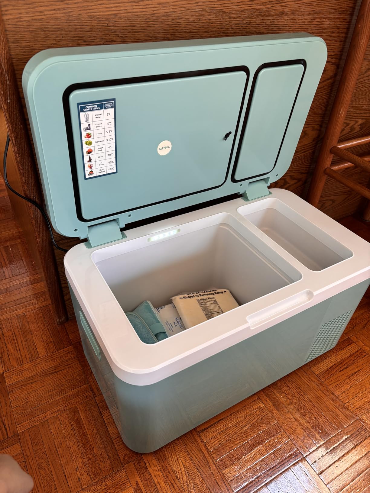 Megiu 12 Volt Car Refrigerator Dual Zone 25 Quart Portable Freezer 12V Fridge Compressor Cooler 12V/24V DC 110~240 Volt AC for Truck Van RV SUV and Home Use -18℃~+15℃ (Glass Door) customer photo 1