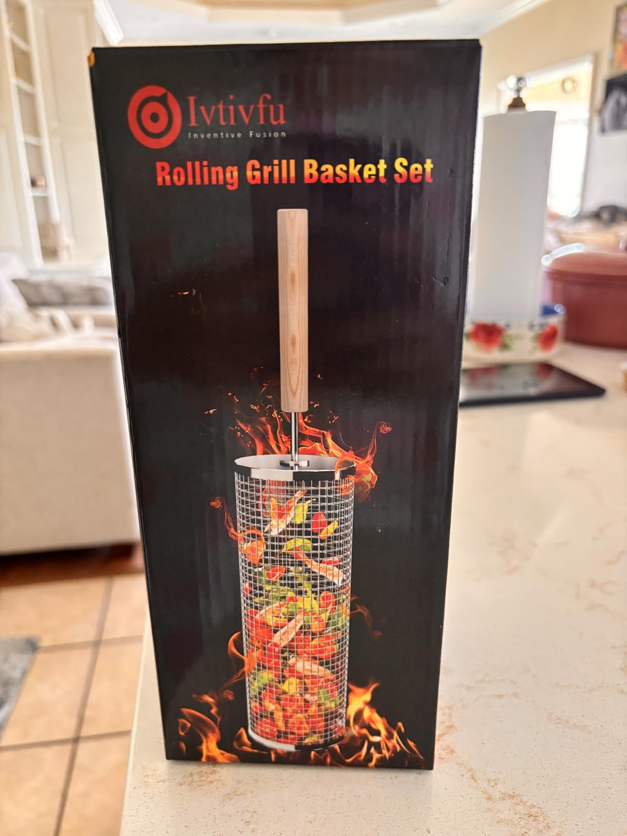 Rolling Grill Basket, Grilling Accessories, Outdoor Camping, Gifts for Men customer photo 2