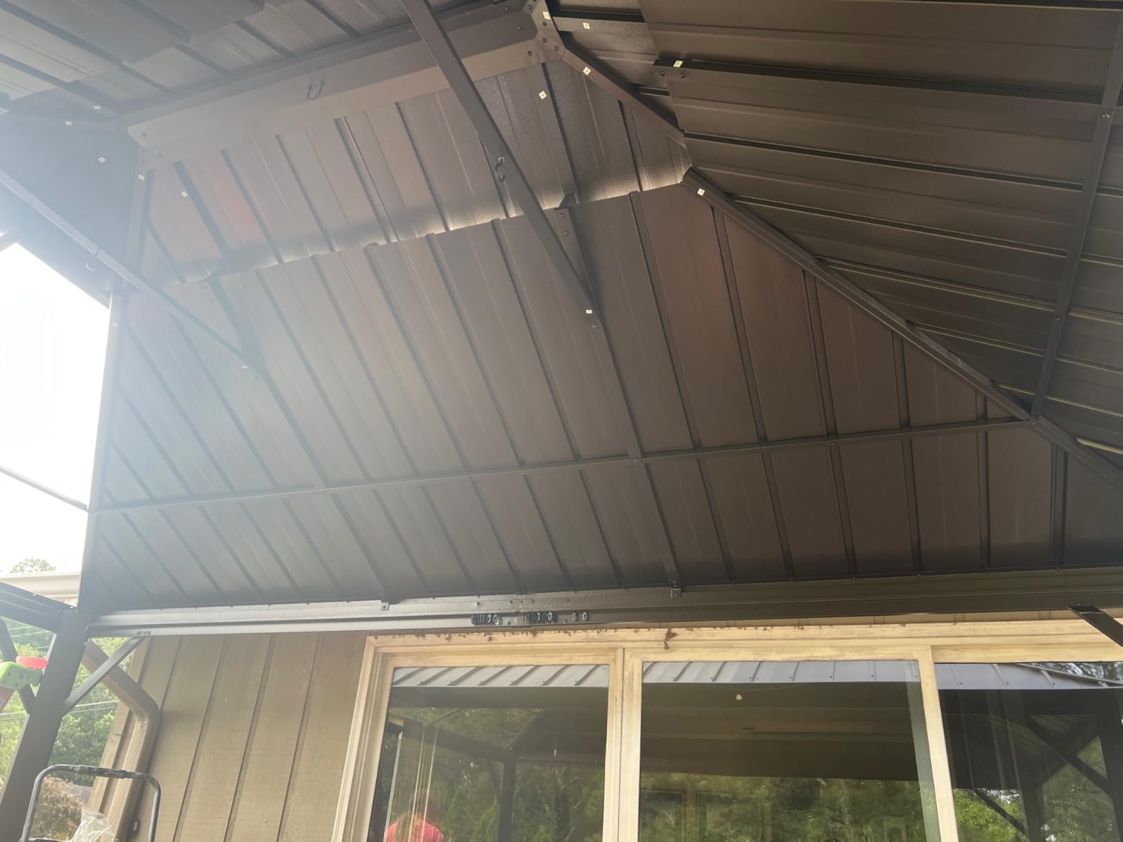 YOLENY 10' x 12' Hardtop Gazebo, Metal Gazebo with Aluminum Frame, Double Galvanized Steel Roof, Curtains and Netting Included, Pergolas for Patios, Garden, Parties, Lawns customer photo 1