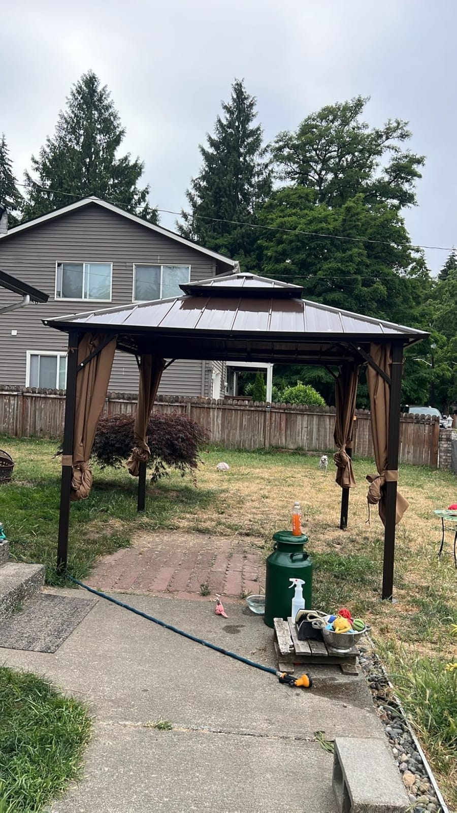 YOLENY 10' x 12' Hardtop Gazebo, Metal Gazebo with Aluminum Frame, Double Galvanized Steel Roof, Curtains and Netting Included, Pergolas for Patios, Garden, Parties, Lawns customer photo 2