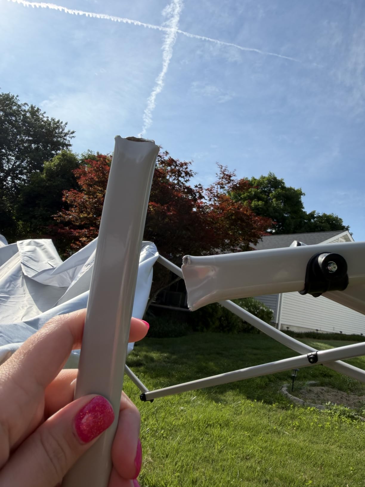 CROWN SHADES 12x12 Pop Up Canopy Tent with One Push Setup, Grid White customer photo 1