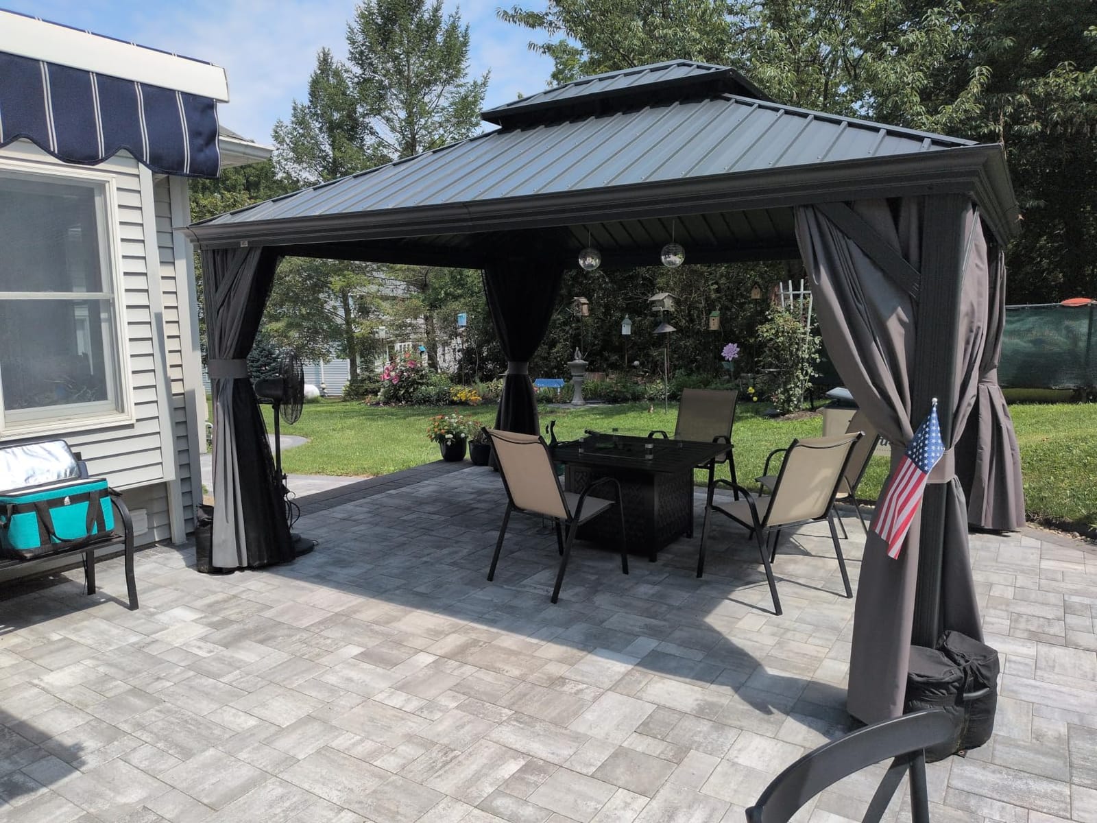 PURPLE LEAF Hardtop Gazebo 12' X 16' Aluminum with Light, Gray customer photo 1