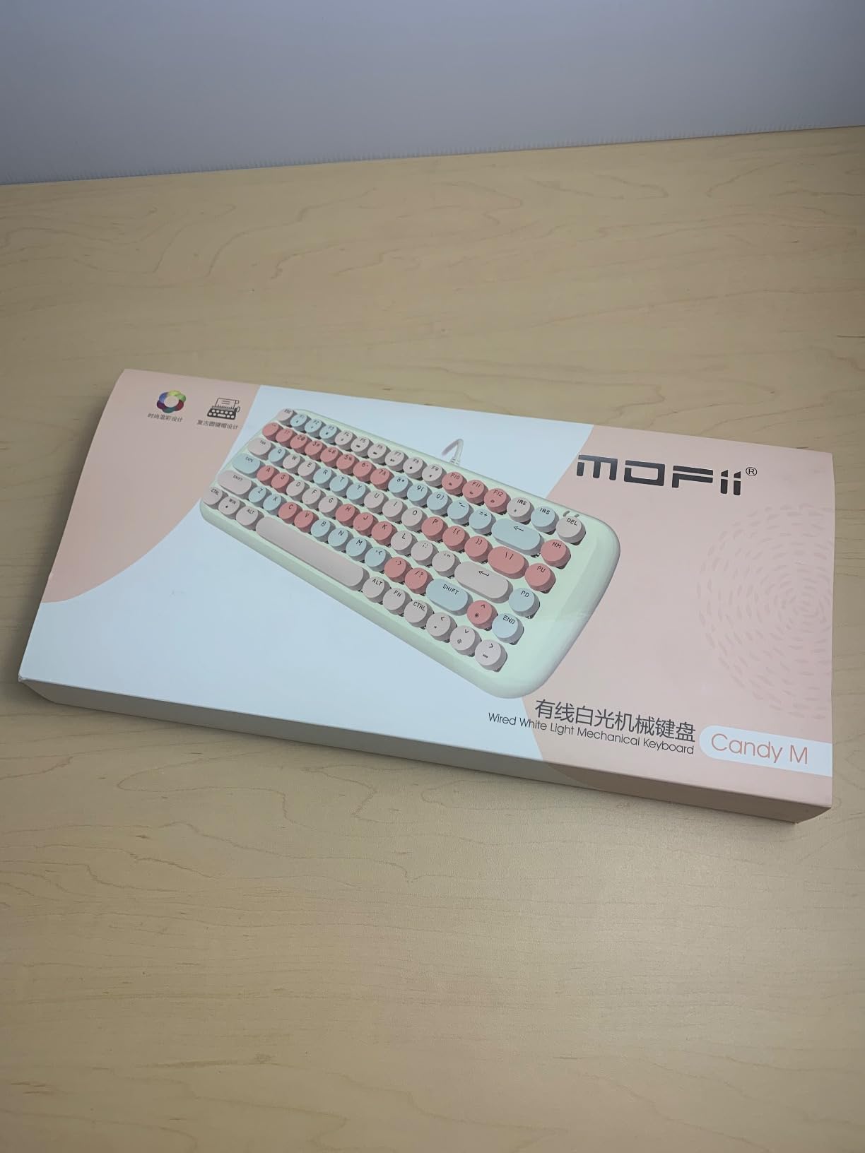 Lomiluskr Cute Colorful Wired Mechanical Keyboard for Girls and Kids, Round Keycaps, Compact 84 Keys, 10 Lighting Effects White Backlit, Pink Switch (Purple) customer photo 1