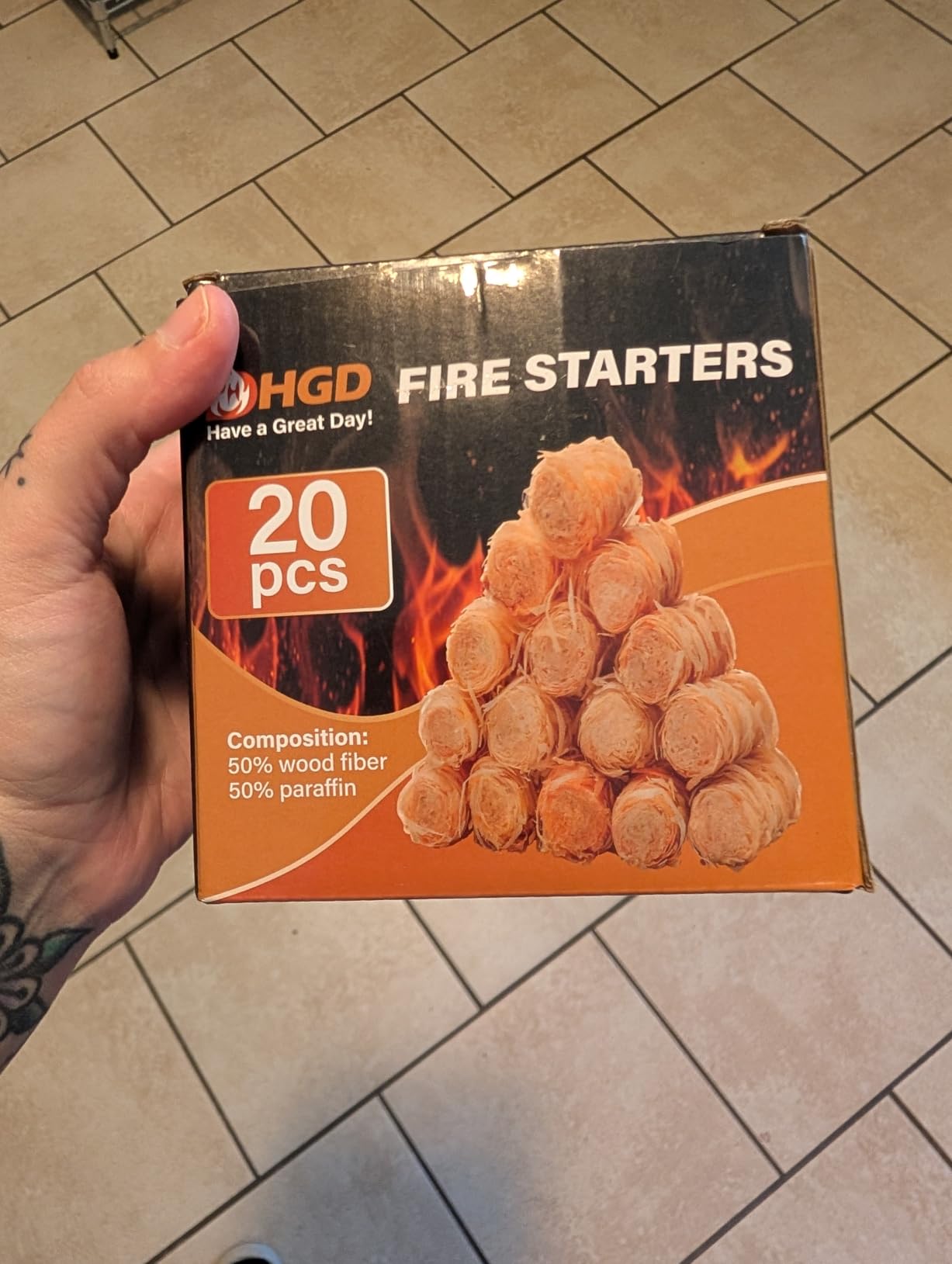 HGD Natural Fire Starters - Waterproof & Odorless Charcoal Starters for Fireplace, Campfire, BBQ, Grill, Fire Pit, Wood & Pellet Stove, Chimney, Pizza Oven & Smoker - Indoor & Outdoor Use customer photo 2