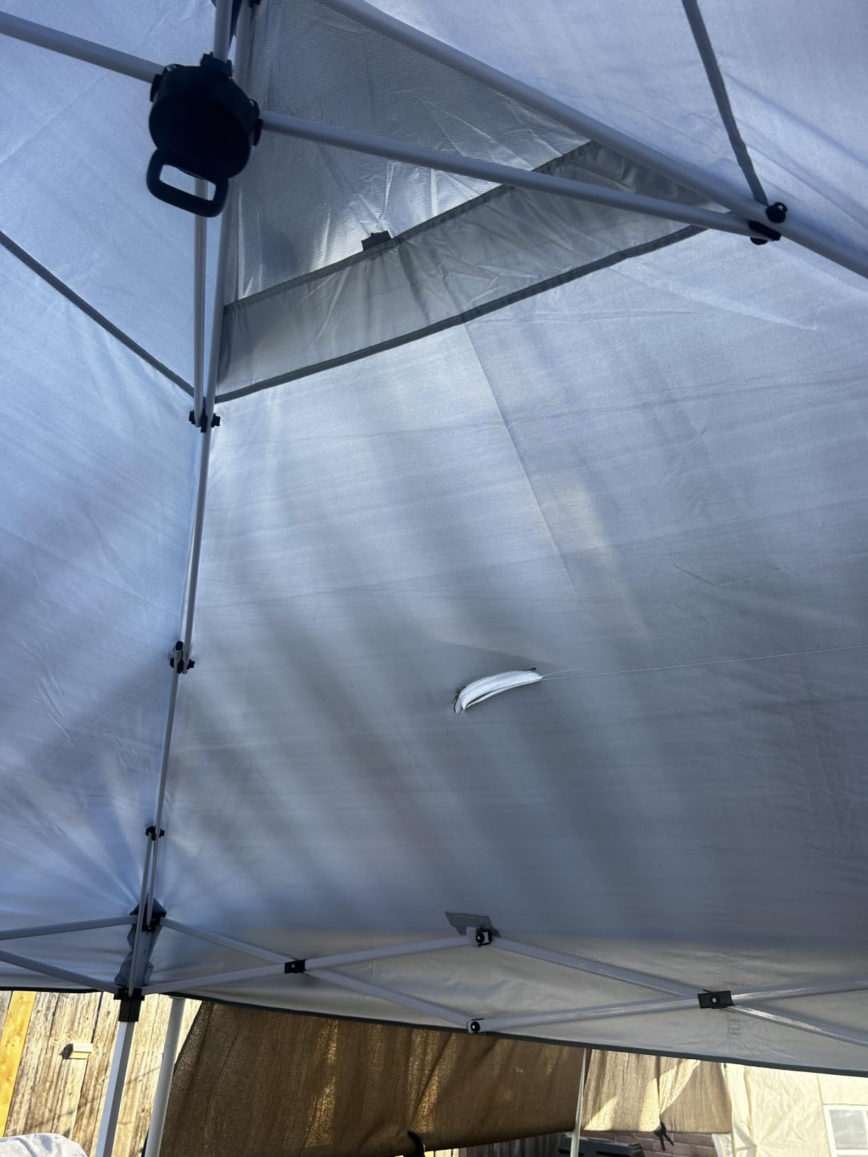 Nazhura 10' x 10' Pop Up Canopy Tent with Sand Weight Bag, Freestanding Sun Shelter for Picnic and Camping, One Person Setup and Height Adjustable (White) customer photo 2