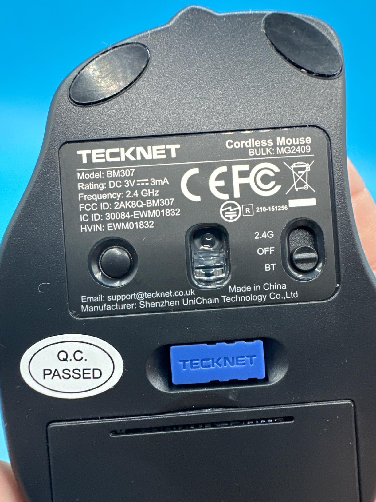 TECKNET Wireless Mouse, BT 5.0/2.4G, Silent 4800 DPI 6 Buttons, Grey customer photo 1