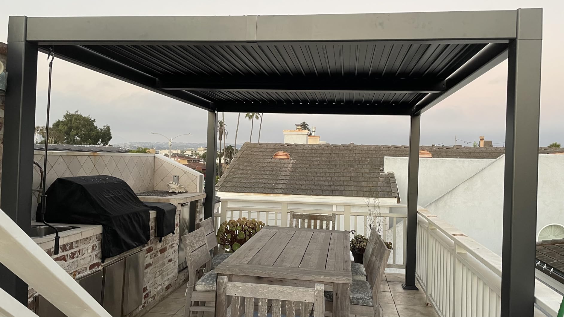 PURPLE LEAF Louvered Pergola 10' x 14' Aluminum Pergola w/Independent Roof customer photo 2